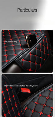 Kcimo Pu Leather Car Seat Cover Seat Back Soft Cushion Universal Front and Rear Car Seat Cushion Chair Carpet Pad Four Seasons