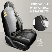 New Upgraded Car Seat Cushion, New Fully Enclosed Car Seat Cover, All Season Universal Small Car Seat Cover, Leather Seat Cover